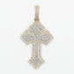 10k Solid Gold Diamond 3D Edge Cross - Cage Back - 60196