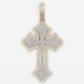 10k Solid Gold Diamond 3D Edge Cross - Cage Back - 60196