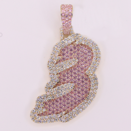 10k Gold Lab Diamond Custom 3 Pendant - 60647