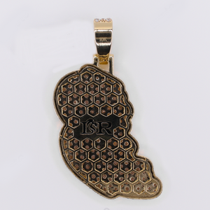 10k Gold Lab Diamond Custom 3 Pendant - 60647