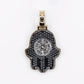 10k Solid Yellow Gold Lab Diamond Hamsa Eye Pendant - 60559