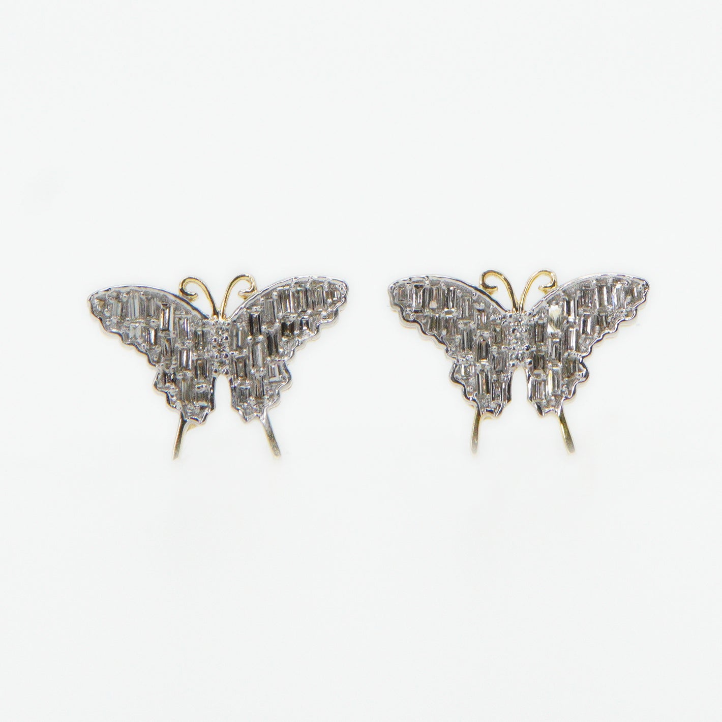 14k Solid Gold 13mm VS1 Diamond Chandelier Butterfly Earrings - 50182