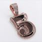 10k Solid Gold Lab Diamond Custom 5 Pendant - 60646