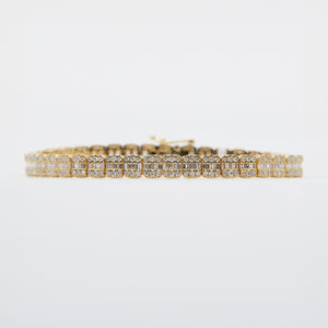 10k Solid Gold 5mm Baguette Diamond Tennis Bracelet - 20148