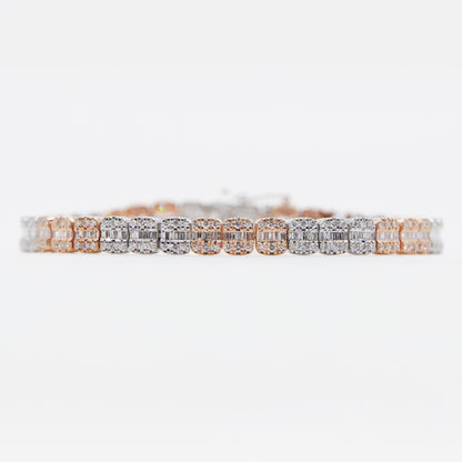 10k Solid Gold 5mm Baguette Diamond Tennis Bracelet - 20148