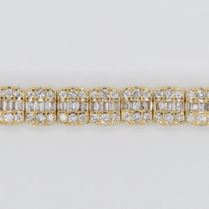 10k Solid Gold 5mm Baguette Diamond Tennis Bracelet - 20148