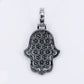 10k Solid White Gold Lab Diamond Hamsa Pendant - 60558