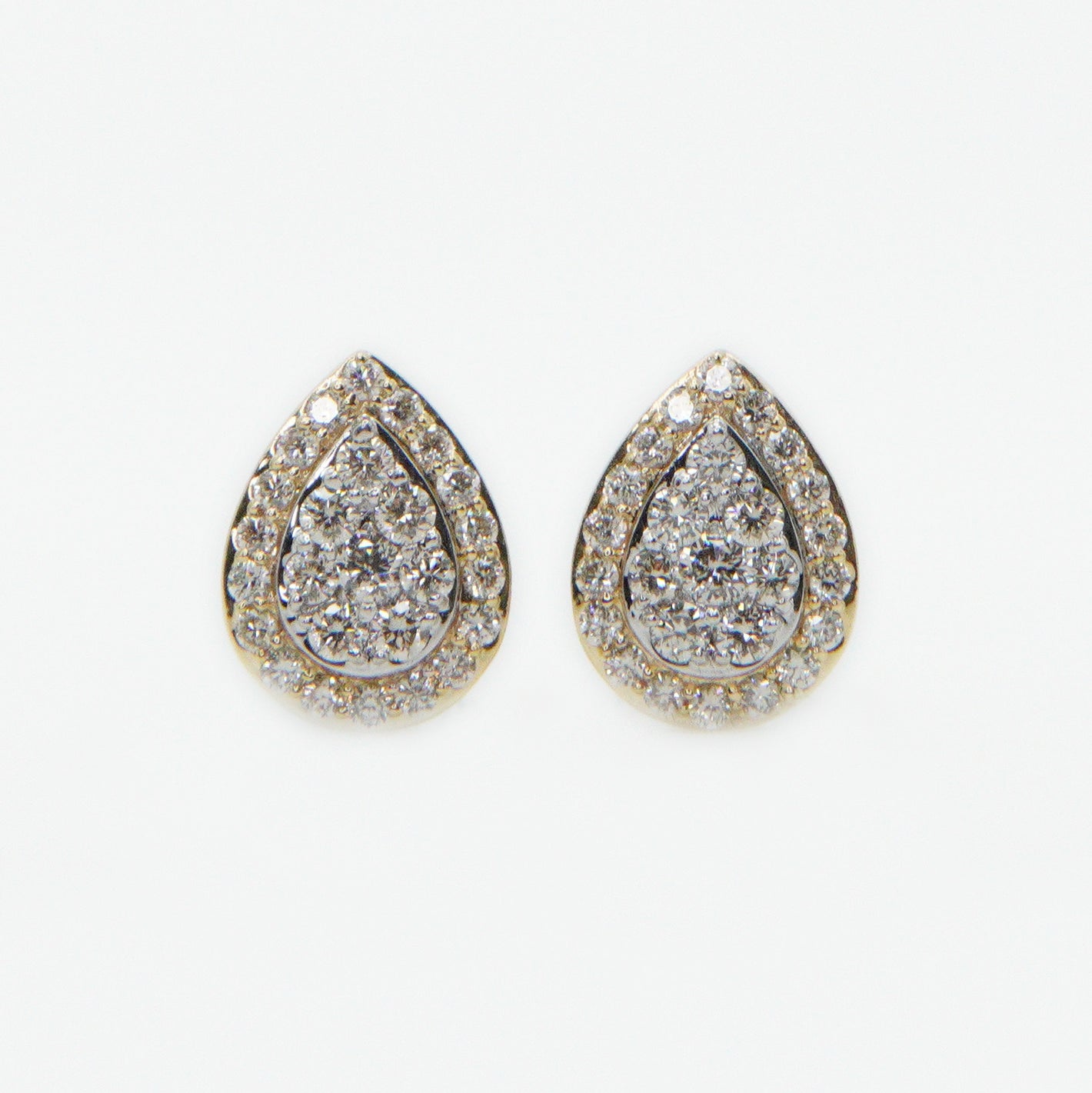 14k Solid Gold 10mm VS1 Diamond Pear Shaped Earrings - 50186