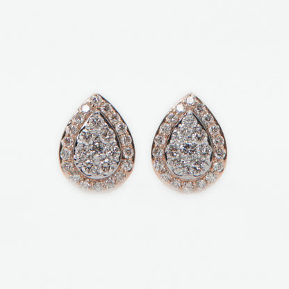 14k Solid Gold 10mm VS1 Diamond Pear Shaped Earrings - 50186