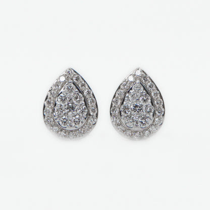 14k Solid Gold 10mm VS1 Diamond Pear Shaped Earrings - 50186