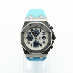 Audemars Piguet 42mm - White Dial & Blue Band - 40050