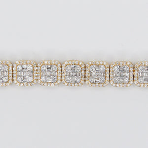 10k Solid Gold 6mm VS Diamond Baguette Square Tennis Bracelet - 20144