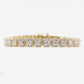 10k Solid Gold 8mm VS Diamond Baguette Square Tennis Bracelet - 20146