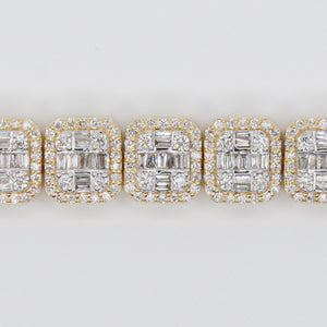 10k Solid Gold 8mm VS Diamond Baguette Square Tennis Bracelet - 20146