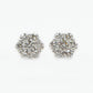 14k Solid Gold 9mm VS1 Diamond Flower Earrings - 50167