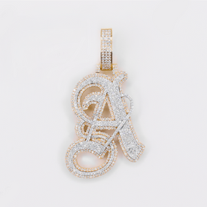 10k Gold Diamond 3D Initial Pendants - 60619