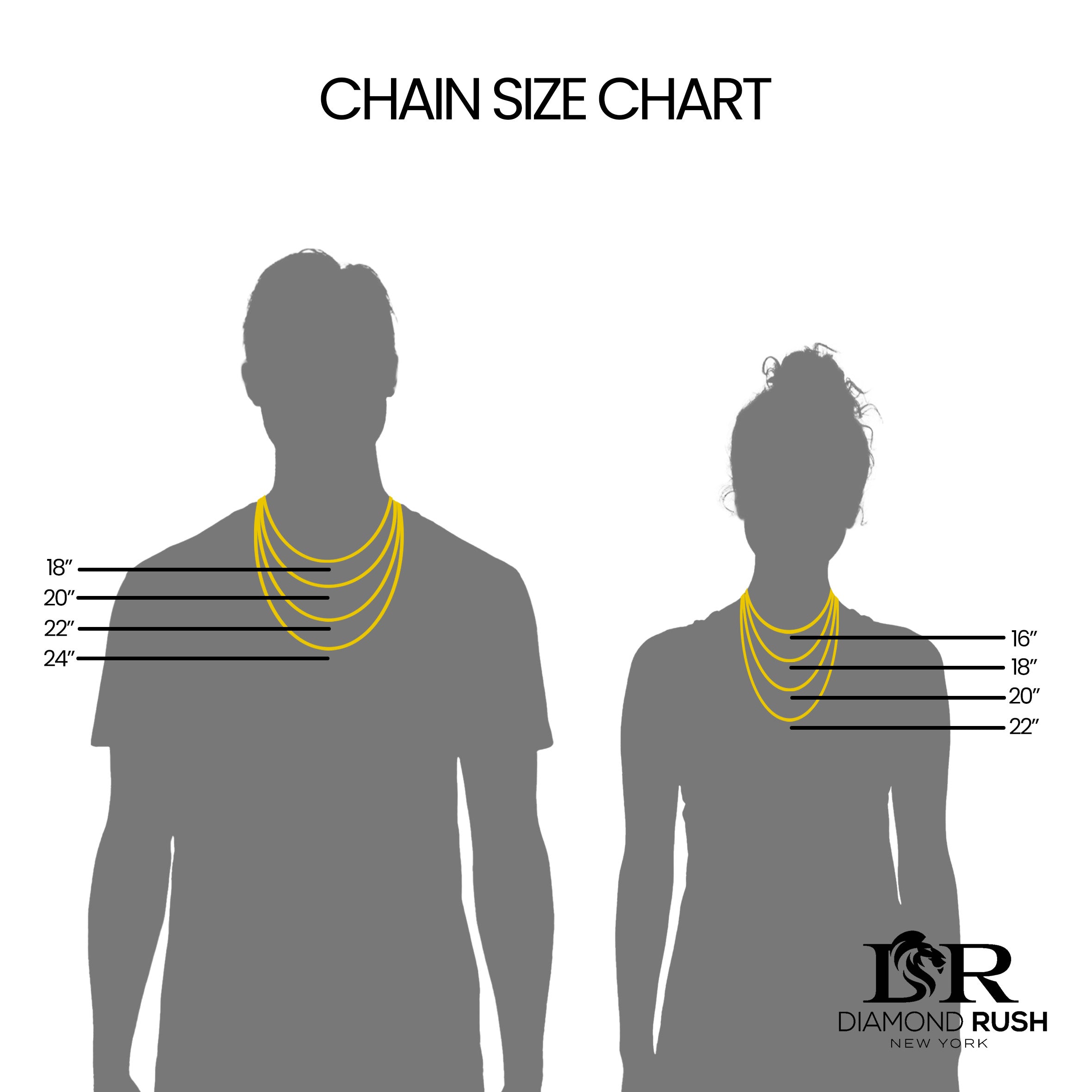 14k Solid Gold 8-Pointer VS Diamond Tennis Chain - 10014