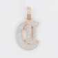 10k Gold Diamond Old English Initial Pendants - 60619