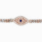 14k Solid Gold 6.5mm Diamond Evil-Eye Two-Tone Cuban Bracelet - 20015