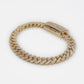 10k Solid Gold 11mm Diamond Edge Cuban Bracelet - 20161