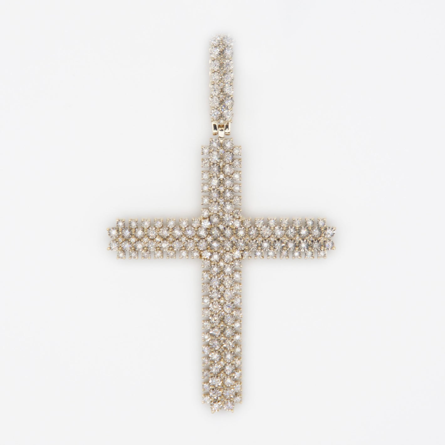 10k Solid Gold VS Diamond Cluster Flare Cross - 60351