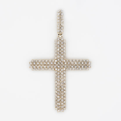 10k Solid Gold VS Diamond Cluster Flare Cross - 60351