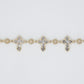 10k Solid Gold Diamond Cross and Ball Bracelet