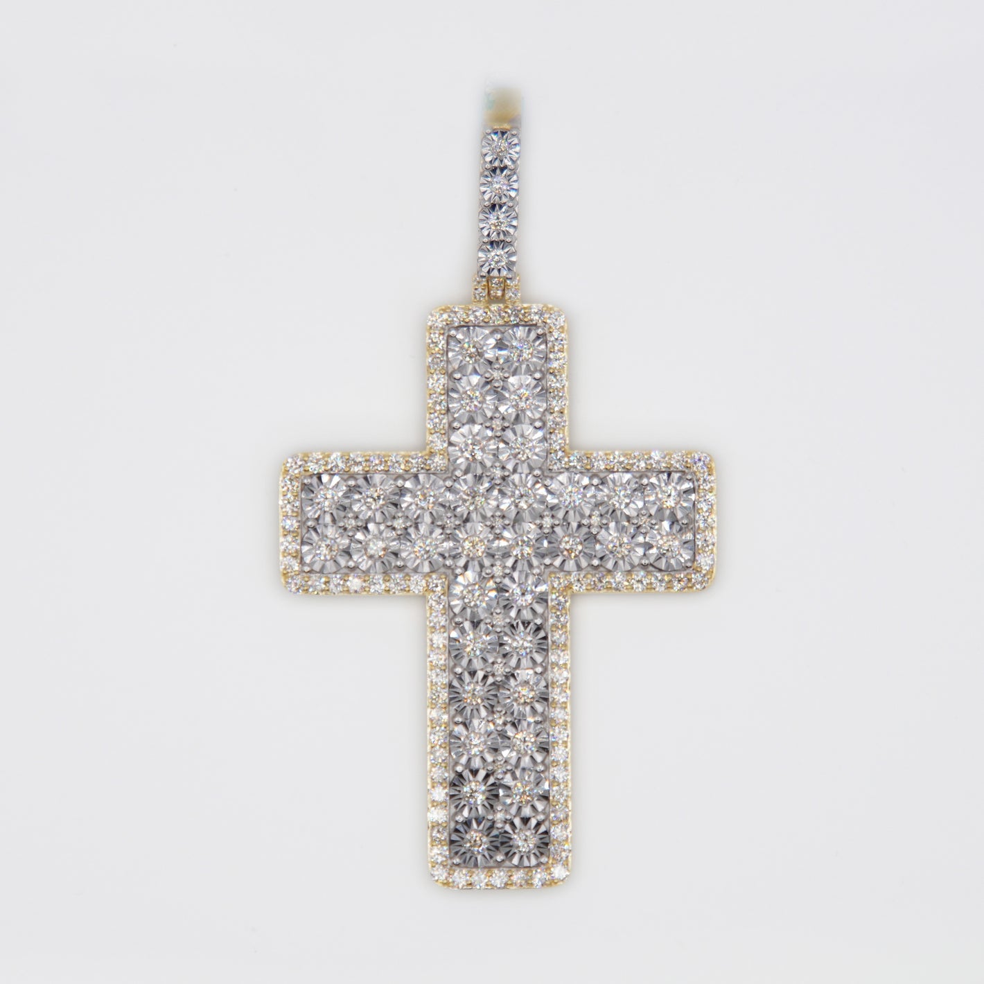 10k Solid Gold VS Diamond Cluster Catholic Cross - 60353