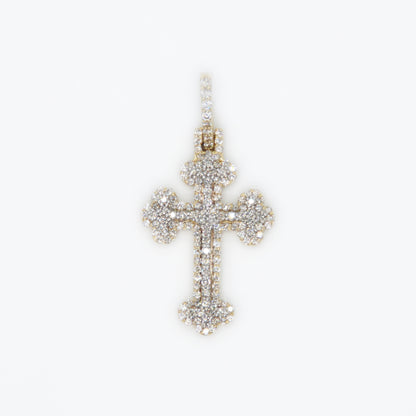 10k Solid Gold VS1 Diamond 1.5" 3D Cross - Solid Back - 60129