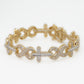 10k Solid Gold 12mm VS1 Diamond Baguette Infinity Cross Bracelet - 20165