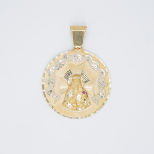14k Solid Gold St. Mary Pendant