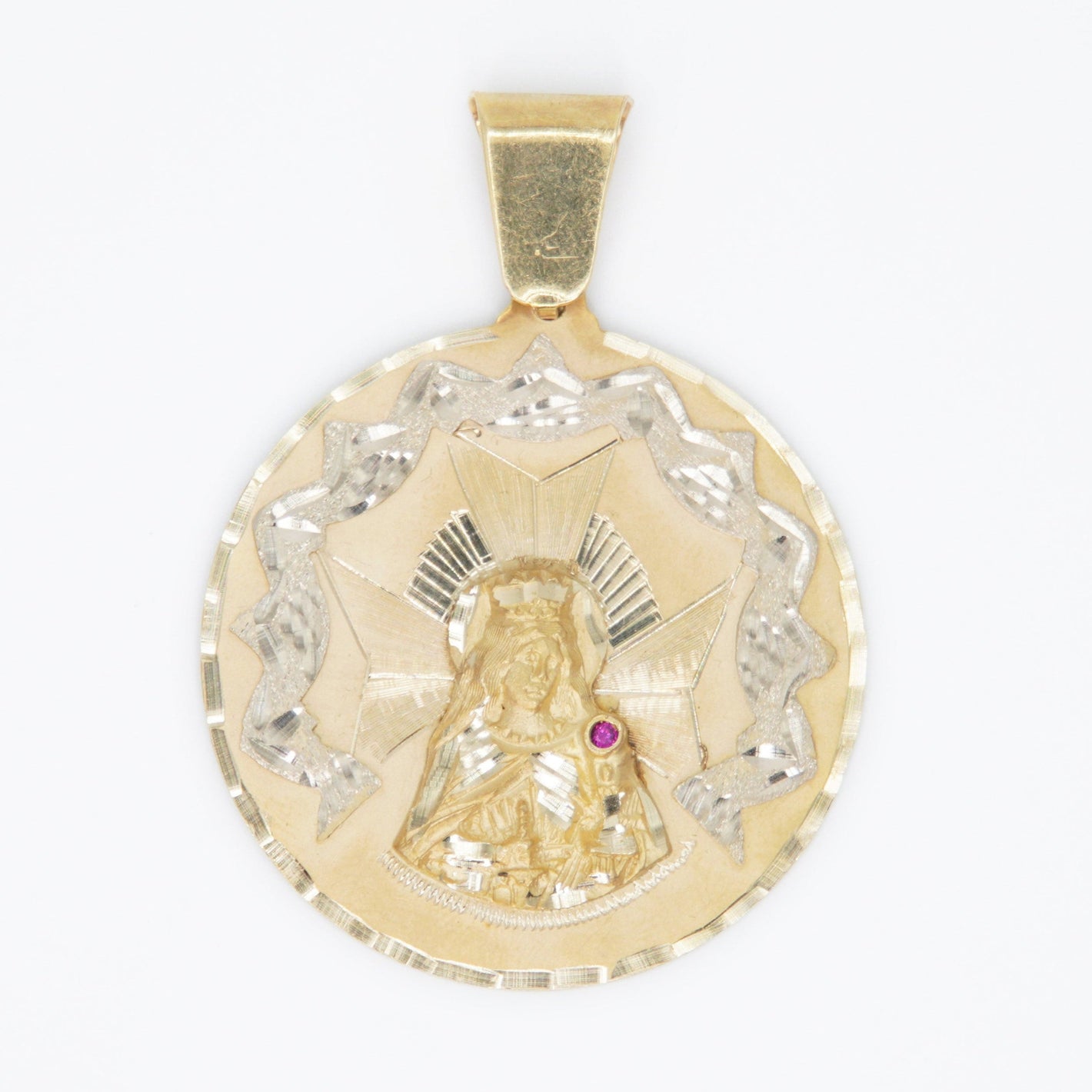 14k Solid Gold St. Mary Pendant