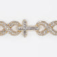 10k Solid Gold 12mm VS1 Diamond Baguette Infinity Cross Bracelet - 20165