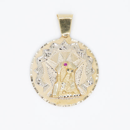 14k Solid Gold St. Mary and Priest Medium Pendant