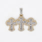 10k Solid Gold Diamond Aligned Triple Cross Pendant - 60357