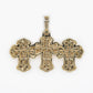 10k Solid Gold Diamond Aligned Triple Cross Pendant - 60357