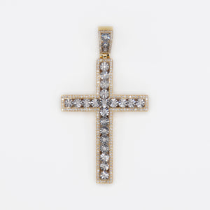 10k Solid Gold Diamond Single Row Elevated Cross - 60358