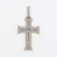 10k Solid Gold Baguette Diamond XL Edge Cross - 60360