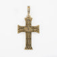 10k Solid Gold Diamond Baguette Sharp-Edged Cross - 60360