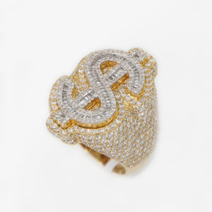 10k Solid Gold VS Diamond Money Sign Ring - 30239