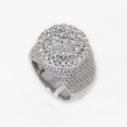 10k Solid White Gold Diamond Cake Ring - 30240