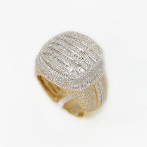 10k Solid Gold Baguette Diamond Oval Ring - 30241