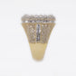 10k Solid Gold Baguette Diamond Oval Ring - 30241