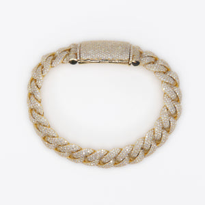 10k Solid Gold 13mm VS1 Diamond Cuban Bracelet - 20166
