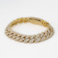 10k Solid Gold 13mm Diamond Cuban Bracelet - 20166