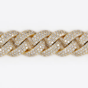 10k Solid Gold 13mm Diamond Cuban Bracelet - 20166