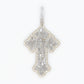 Solid 14k Gold VS Baguette Diamond Cross Pendant