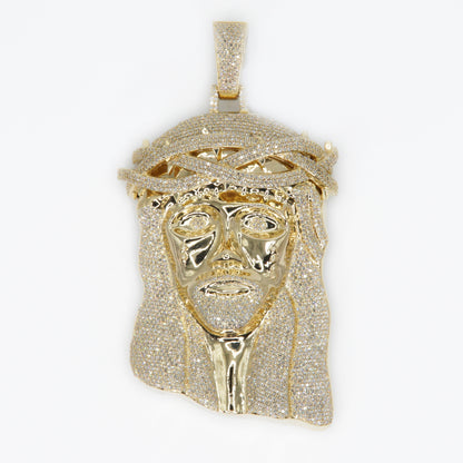 10k Solid Gold XL Diamond Jesus Head