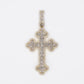 14k Solid Gold VS1 Diamond Baguette Motif Cross - 60361