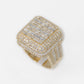 14k Solid Gold VS1 Baguette Diamond Square Cushion Ring - 30246